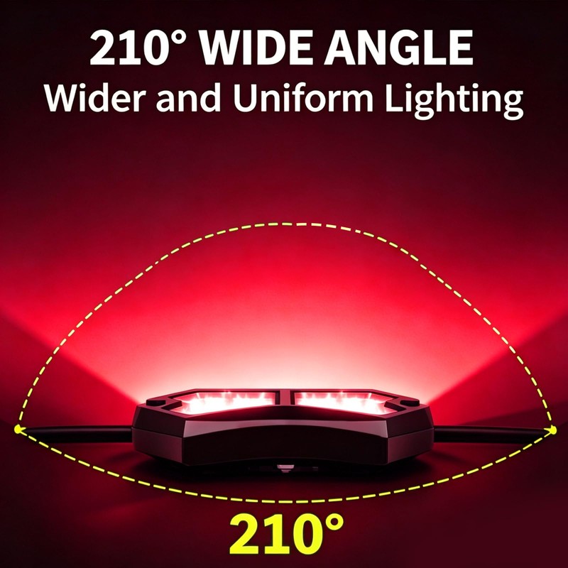 MDEOOSKY 6 Pods Red Rock Lights 18 LEDs Chips Waterproof