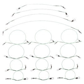 Gatuida 1 Set Professional Steel Fishing Leaders Bite Wire Traces with Swivels for Saltwater Fishing Pack Various Lengths Durable and Strong for Lure Rigging