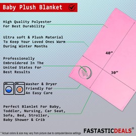 Nursery Bedding Baby Blankets for Boys & Girls Pluto Polyester Soft Plush Receiving Swaddle Pink Design Only
