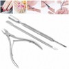 VANANA 3 PCS Cuticle Nippers Pusher, Professional Stainless Steel Cuticle