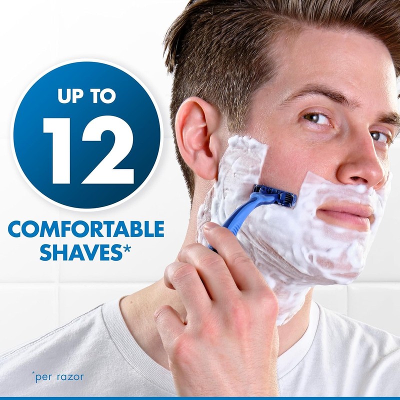 Gillette Sensor3 Comfort Disposable Razors for Men, 8 Count, Lubrastrip