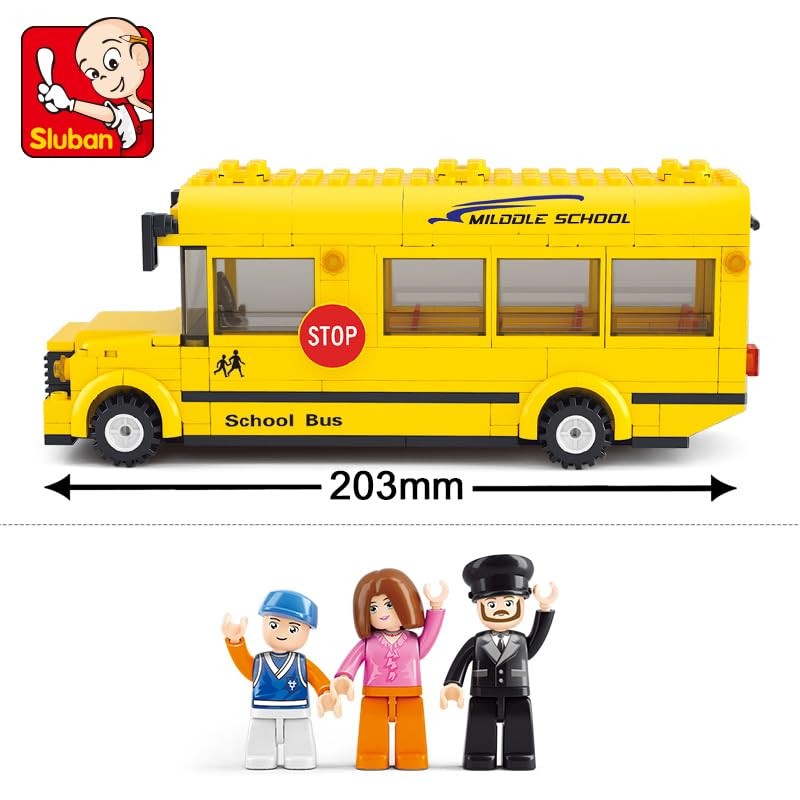 Sluban School Bus "Town" Building Kit (219-Piece), Medium