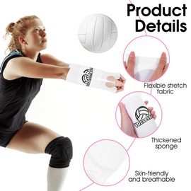 JIEYAO 1 Pair of Volleyball Arm Protectors, Forearm Protectors with Non-Slip Protective Pad and Thumb Hole, Elastic Volleyball Arm Sleeves, Forearm Protection, Arm Sleeves, Accessories for Arm
