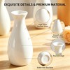 5 Inch White Ceramic Bud Vase with Narrow Neck