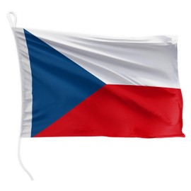FLAGLY Premium Boat Flag Czech Republic 20 x 30 cm - 115 g/m² Fabric Weight - Printed, Robust with Knit & Loop, Boat Accessories Motor Boat (20 x 30 cm - Czech Republic)