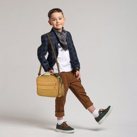 Cerbonny Kids Lunch Box, Brown, Unisex, Polyester, With Insulated Interior, Easy-Wipe Clean, 10.8"L x 4"W x 8.8"H, 4 Carrying Options