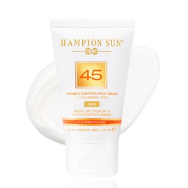 Hampton Sun Hampton Sun SPF 45 Wrinkle Control Face Cream | Daily Moisturizer + Sunscreen | Plumps, Hydrates, Brightens with Hyaluronic Acid + Organic Cucumber Extract | Broad Spectrum | Glowy, Dewy Finish