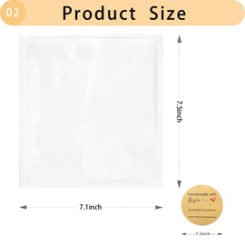 Vlwltl 50 Pcs Bakery Bags with Window, Heat Sealable Cookie & Sandwich Bags, 7.5 x 7.1 Inches, White Pastry & Donut Bags for Bread, Snacks & Baked Goods Packaging