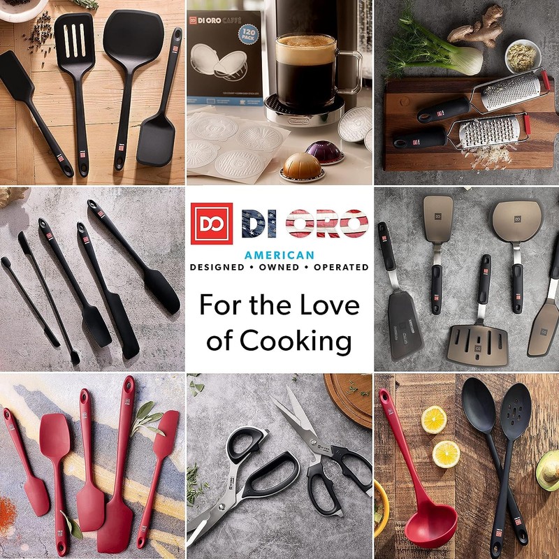 DI ORO Silicone Spatula Set - Rubber Kitchen Spatulas for