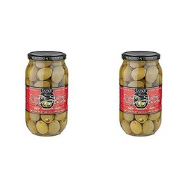 2 Pack Of Tassos All Natural Double Stuffed Jalapeno And Garlic Super Mammoth Olives (2X35.27 oz.)