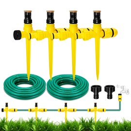 UCINNOVATE Garden Sprinkler, 360°Rotation Lawn Sprinkler, Garden Above Ground Sprinkler System Kit, Large Area Coverage, Watering Systems for Garden, Large Garden Watering System with 52.5FT Hose