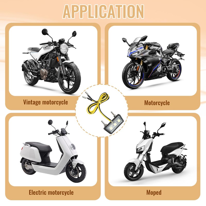 LEIBOCHAO Motorcycle LED Number Plate Light, 3 SMD LED Chip