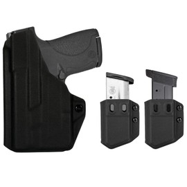 IWB Holster Right Hand Fits S&W M&P Shield/Shield Plus M2.0 9mm/.40 3.1" w/TLR-6/HL Pistol Holster & Universal 9/.40 Double/Single Stack Mag Carrier (Stream Light TLR-6/HL Must be Attached)