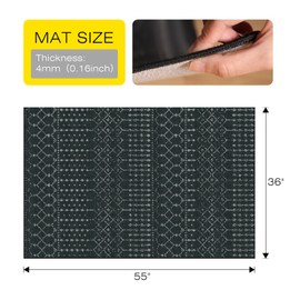 FUNMAT Office Chair Mat for Hardwood & Tile Floors, 55" x 36" Desk Chair Mat, Non-Slip Floor Protector for Rolling Chairs, Machine Washable Area Rug for Home Office, Black