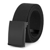 WHIPPY Canvas Web Belt Flip-Top Solid Black Military Buckle Fully