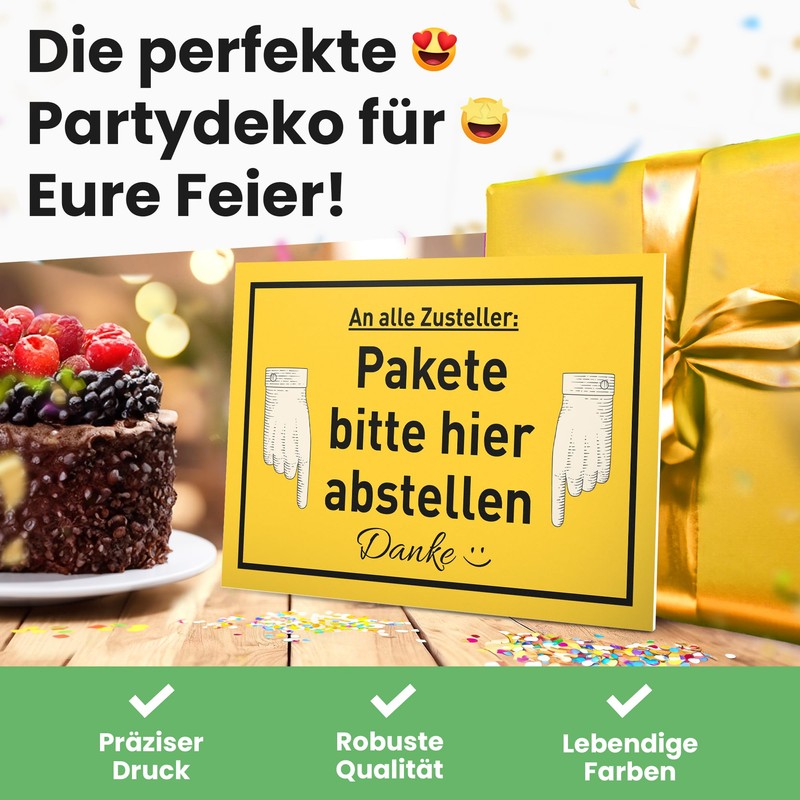 DankeDir! Pakete bitte hier abstellen – Plastic Sign 30 x