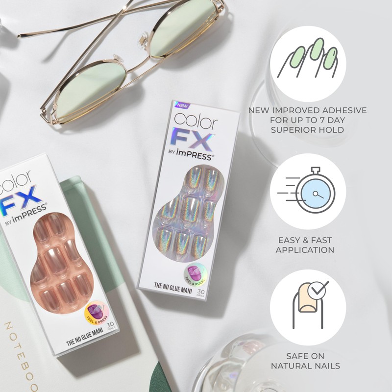 KISS imPRESS color FX - Good Mood, uñas postizas de