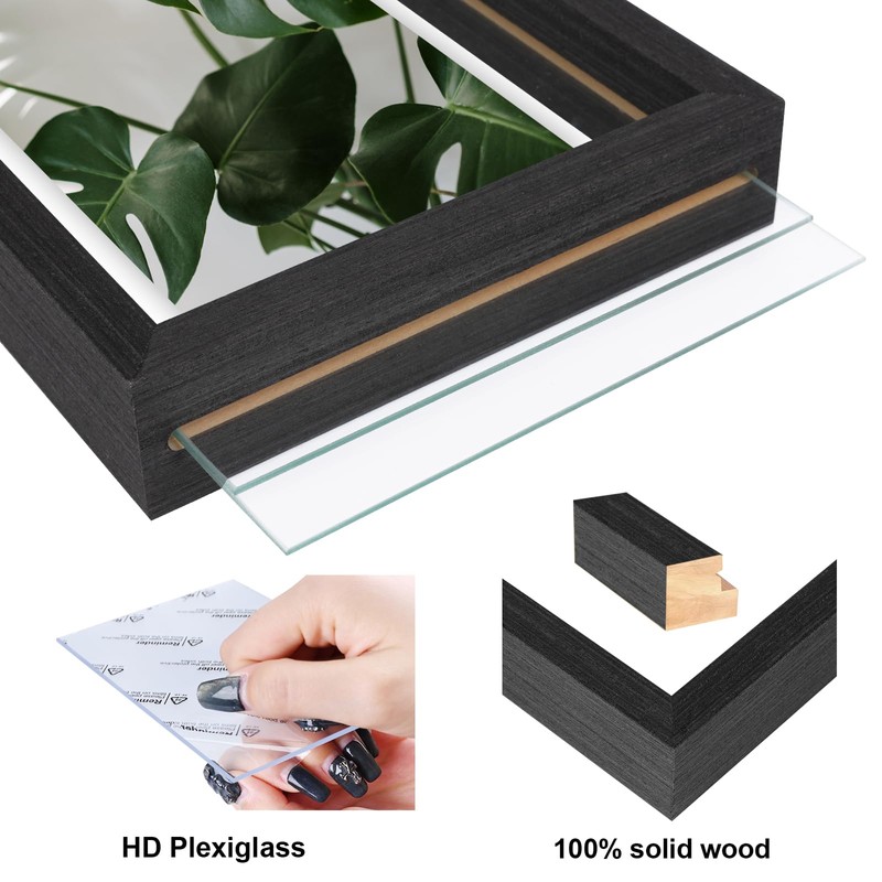 Egofine 11x14 Floating Frames Set of 2, Double Plexiglass Picture
