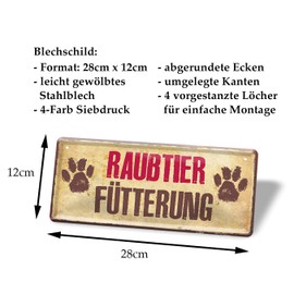 Predator Feeding Retro Decorative Tin Sign Decorative Notice and Warning Metal Sign on Feeding the House's Own Beasts Beautiful Decoration for the Feeding Bowl of Dogs or Cats 28 x 12 cm
