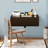 COSTWAY Wall Mounted Folding Table, 31.5" x 23.5" Drop-Leaf Floating