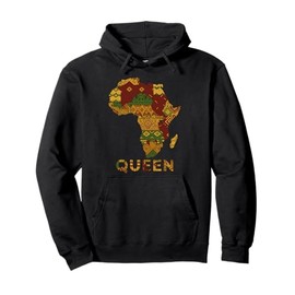 African Attire for Women Tops Girls Kente Afro African Queen Pullover Hoodie