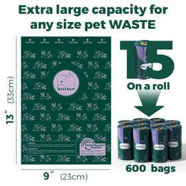 ATIFBOP Dog Poop Bags Rolls, Extra Thick and Leak-proof Poop Bags for Dogs, 600 Bags 40 Refill Rolls, Scented Waste Bag for Dog and Cat, Made from 65% Recycled Plastics