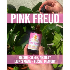 Vesper Mushrooms Pink Freud Reishi and Lion's Mane Liquid Double Extract with Wild Huckleberries: Add to Beverage, 1(4oz./120ML)