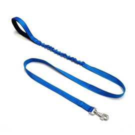 Dog Lead With Shock Absorbing Bungee Cord Training Walking Leash Soft Padded Handle (45" (1.1 Metres), Electric Blue)