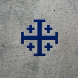 Transparent Decal Stickers of Jerusalem Cross (Navy Blue) Premium Waterproof Vinyl Decal Stickers for Laptop Phone Accessory Helmet Car Window Mug Tuber Cup Door Wall Decoration NVCSKUS021181AB090622