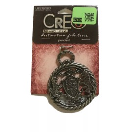 CRE8 By Amy Labbe Pendant With Coat Of Arms 2” Crest Lions Seal Metallic