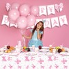 LSJDEER 4 Pack Bow Party Tablecloth - Pink Bow Table