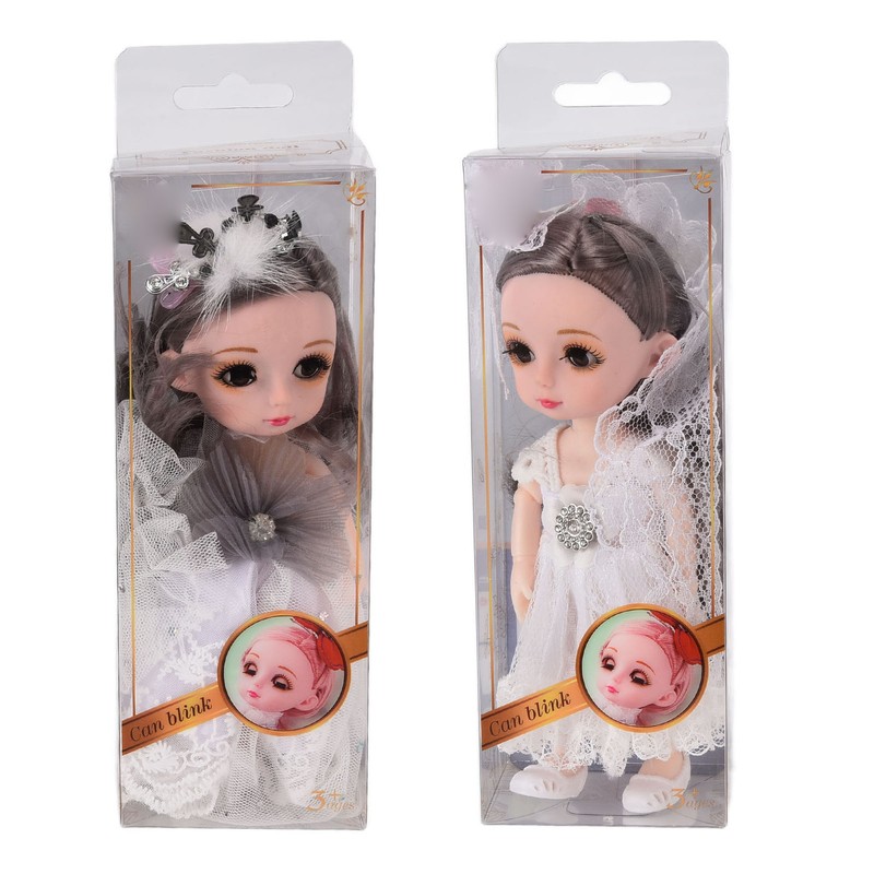 2pcs 6.7 Inch Girl Doll Joint Movable Exquisite Lovely Doll
