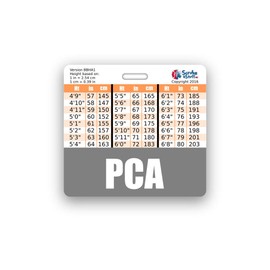 PCA Badge Buddy Horizontal w/Height & Weight Conversion Charts (Standard, Gray)