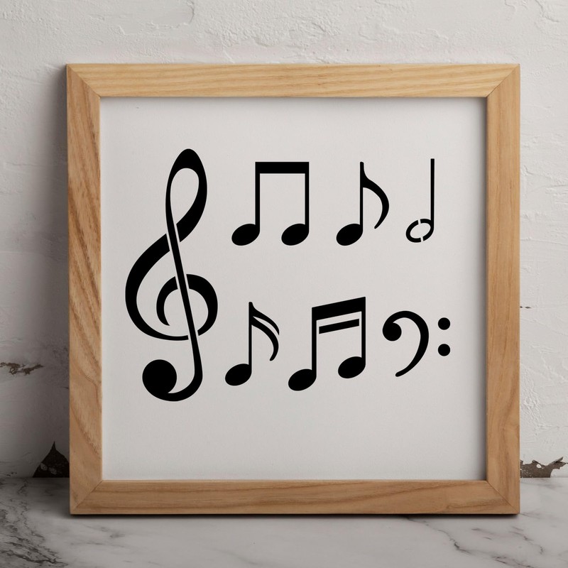 MAGJUCHE Music Notes Stencil 6 Inches, Reusable Musical Stencil for