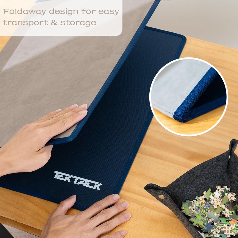 Tektalk Foldable Jigsaw Puzzle Board with 6 Sorting Trays, Portable