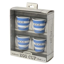 Blue & White Egg Cup Pails Set 4
