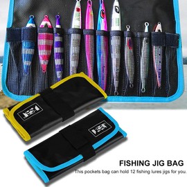 Bolsa de Señuelo de Pesca, Almacenamiento de Contenedores de Pesca Impermeable Bolsa de Bolsillo de Señuelos PVC Bolsos Aparejos de Pesca Accesorios 31 x 22 cm al Aire Libre(Azul)