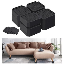 Hnndlra Heavy Duty Furniture Risers, Stackable Bed Risers, Adjustable Bed Raising Blocks, Elevation in Heights 3" or 4.3", for Sofa, Table, Chair, Couch, Washer, Support Up to 4000 lbs