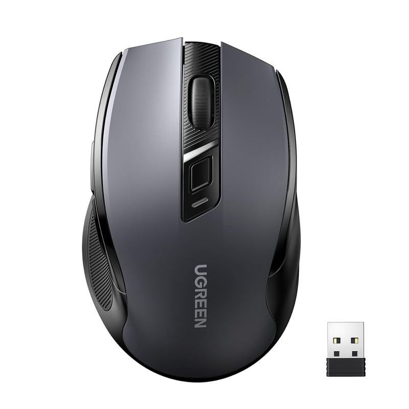 UGREEN Mouse Ergonómico Inalámbrico, 2.4 GHz con Receptor USB