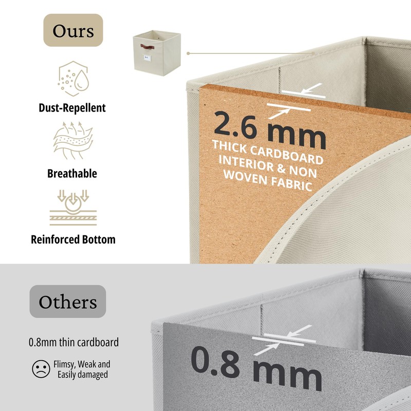 DECOMOMO Storage Bins, Cube Storage Bin with Labels, Fabric Storage