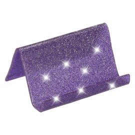 PATIKIL Business Card Holder for Desk, Acrylic Business Card Holders Shine Card Stand Organizer Cards Display for Office Exhibition, Purple