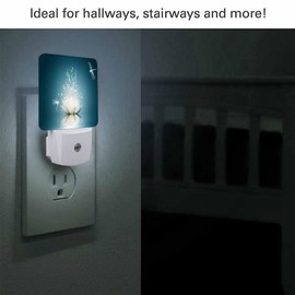 Chrobak LED Night Light,Magic Blooming Lotus Flower LED Night Light Plug into Wall with Dusk to Dawn Light Sensor White Energy Efficient Nightlight for Bedroom Bathroom Hallway Living Room Kitchen