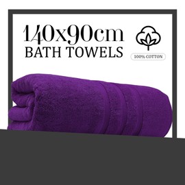 Towelogy 100% Cotton Bath Towels 70x120cm – Ultra Soft & Absorbent Towels for Bathroom | Spa & Hotel Quality | Premium Quick Dry Towel Set for Adults (2, Plum)