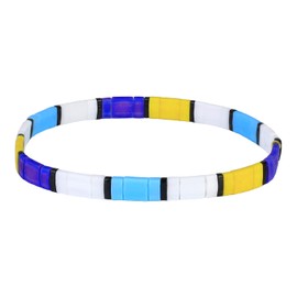 KELITCH Classic Link Bracelets Bangles Tila Beads Stretch Bracelets Summer Charm Bracelets For Women - 05C