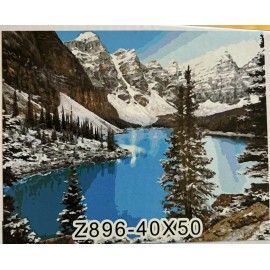 DIY Paint by Number Kits kids/Adults, Paint by Numbers on Canvas Mountain snow