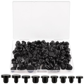 86 Pcs Silicone Rubber Hole Plugs - Assorted Sizes 4-9.5mm, Durable Round Rubber Stopper Plugs for Holes, Waterproof Black Silicone Plugs Set for Bottles, Pipes, and Test Tubes