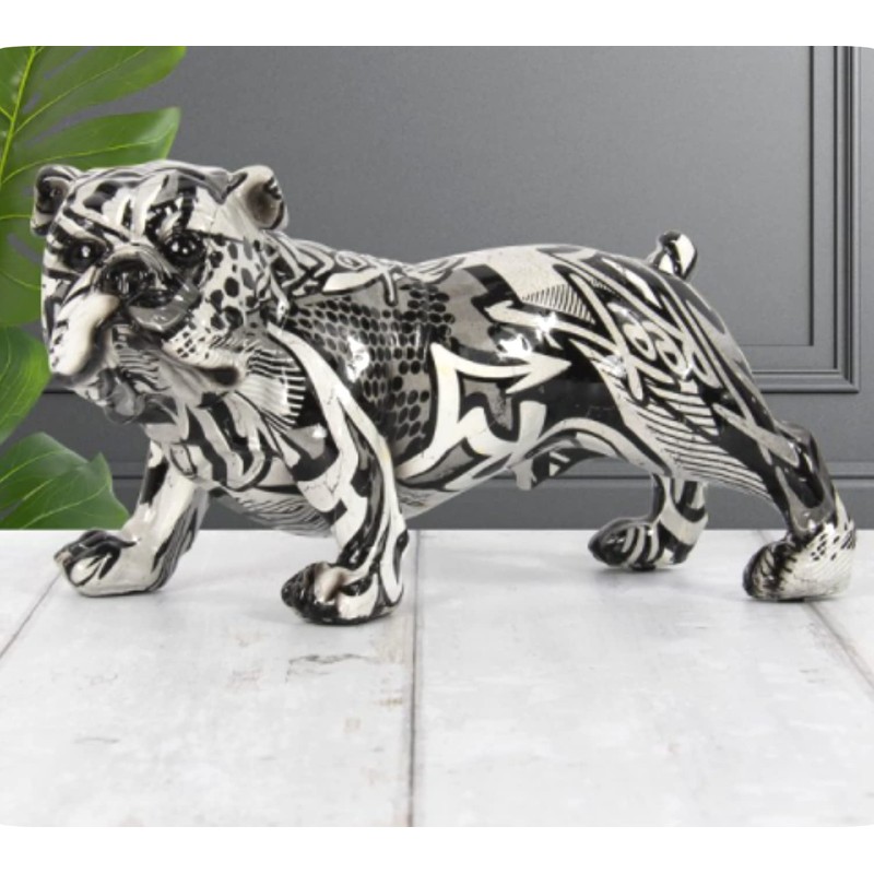 Lesser & Pavey Monochrome graffiti art design standing English Bulldog