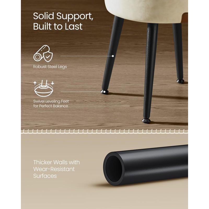 VASAGLE EKHO Collection - Storage Ottoman, Vanity Chair Stool, Synthetic