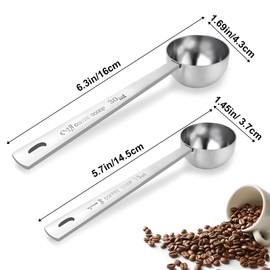 2 Stück Kaffeelöffel Portionierer Messlöffel 15ml & 30ml Kaffeedosierlöffel Kaffee Kaffeelöffel Edelstahl Edelstahl Kaffeelöffel Mit Langem Griff Wiederverwendbar Runder Kaffeelöffel Für Abmessen