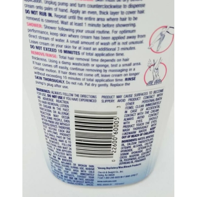 Nair Sensitive Formula Shower Power Hair Remover Coconut Oil &